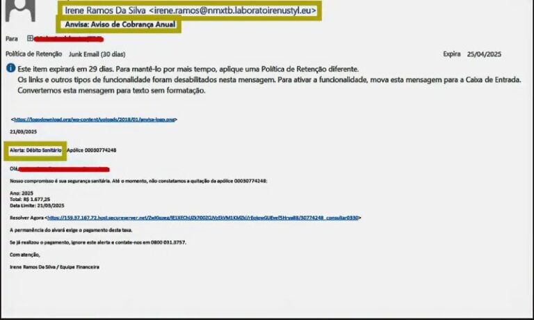 Anvisa alerta sobre tentativa de golpe com e-mails falsos de cobrança
